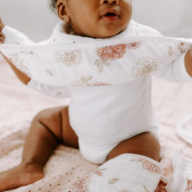 aden + anais Dahlia Pink Burpy Bib - SINGLE - Image 3