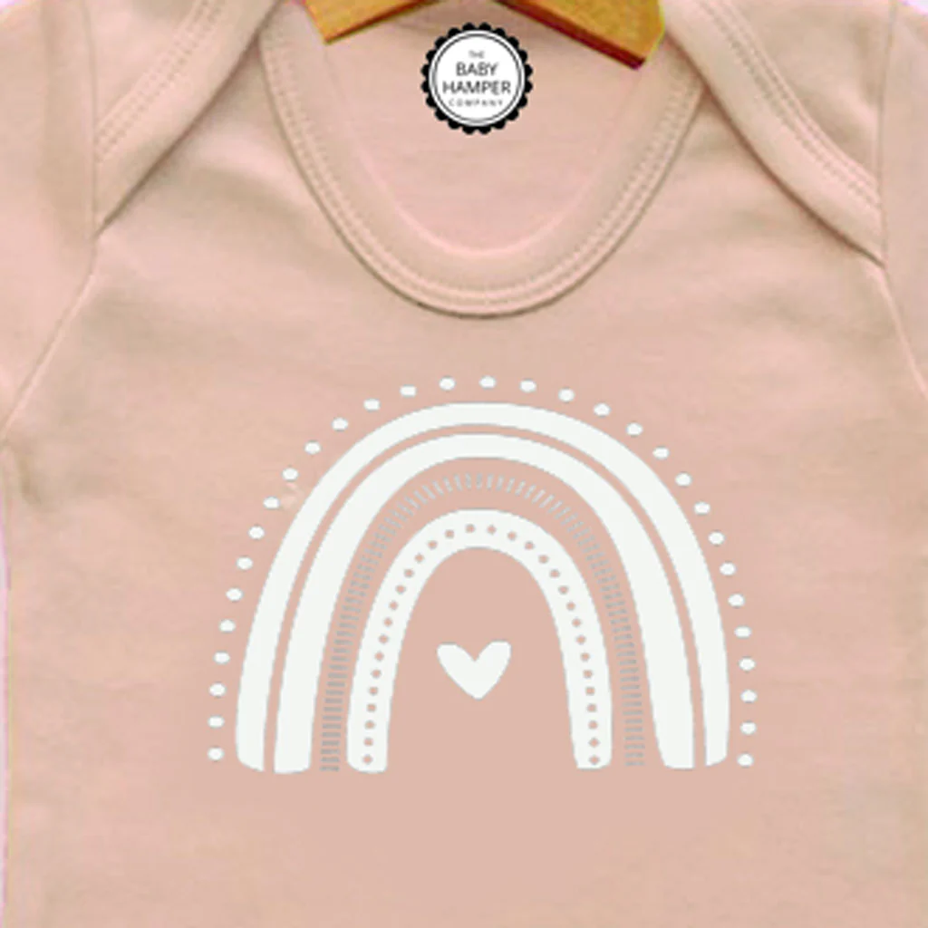 Baby Girls Pink Rainbow Outfit & Hat Set, 0-3 Months - Image 4