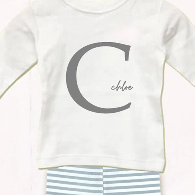 Baby Large Letter Monogram Personalise Outfit Set, 0-3 months - Image 2