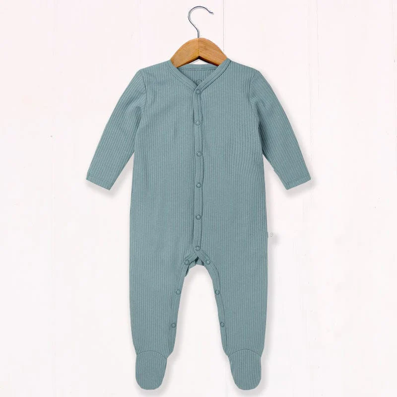Baby Mori Ribbed Sleepsuit - Blue
