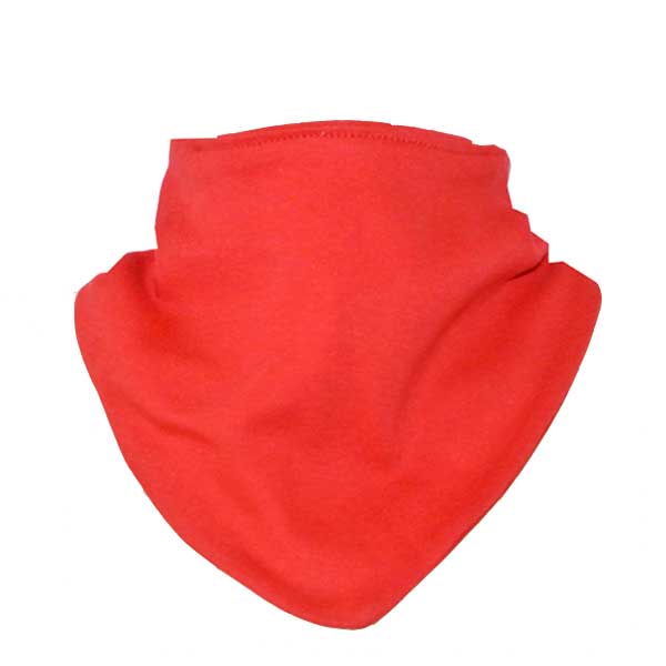 Bandana Bib, Bright Red, Cotton with Velcro fixing