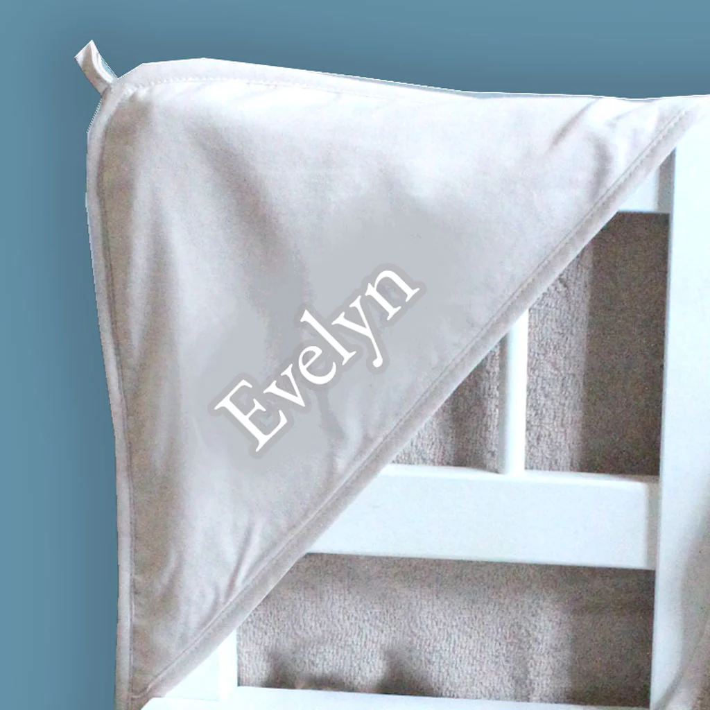 Beige Hooded Baby Towel - Personalise - Image 2