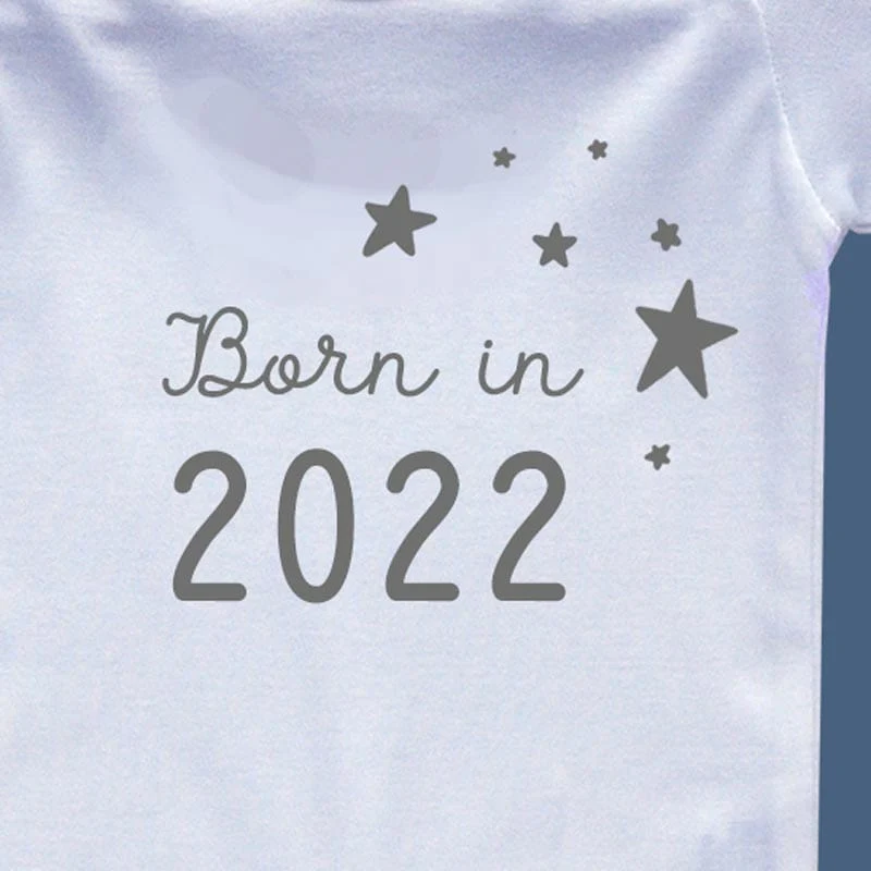 'Born In 2022' New Baby Sleepsuit - Image 2
