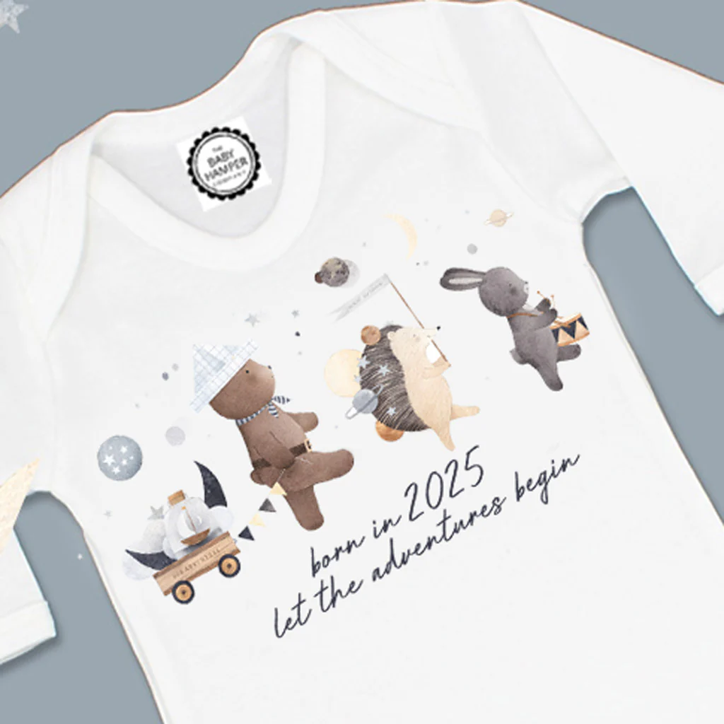 'Born In 2025...Let the Adventures Begin' Baby Sleepsuit 0-3 months - Image 2
