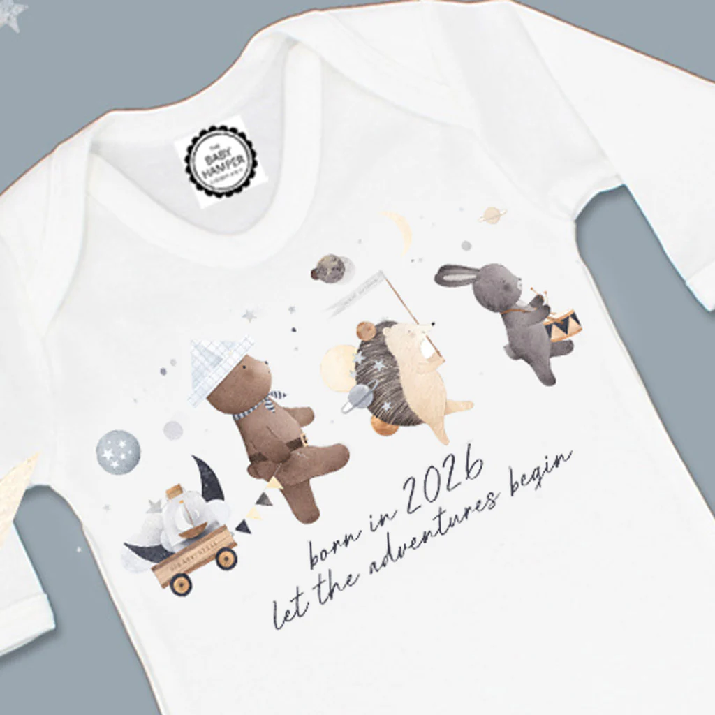 'Born In 2026...Let the Adventures Begin' Baby Sleepsuit 0-3 months - Image 2