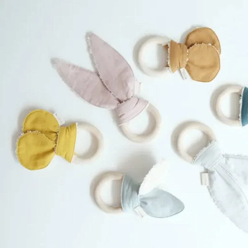 Fabelab Bear Ears Teether Ring - Yellow - Image 2