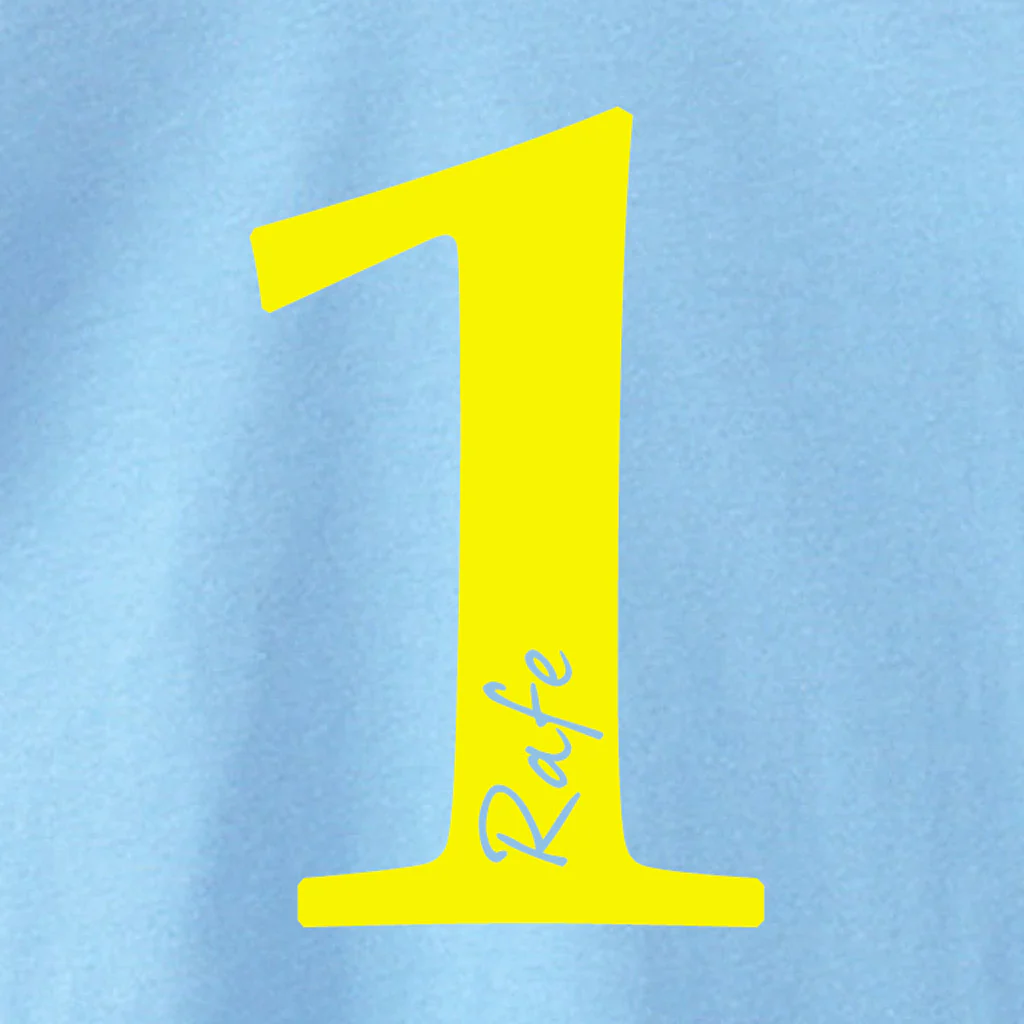 First Birthday T shirt Blue - Personalise - Image 2