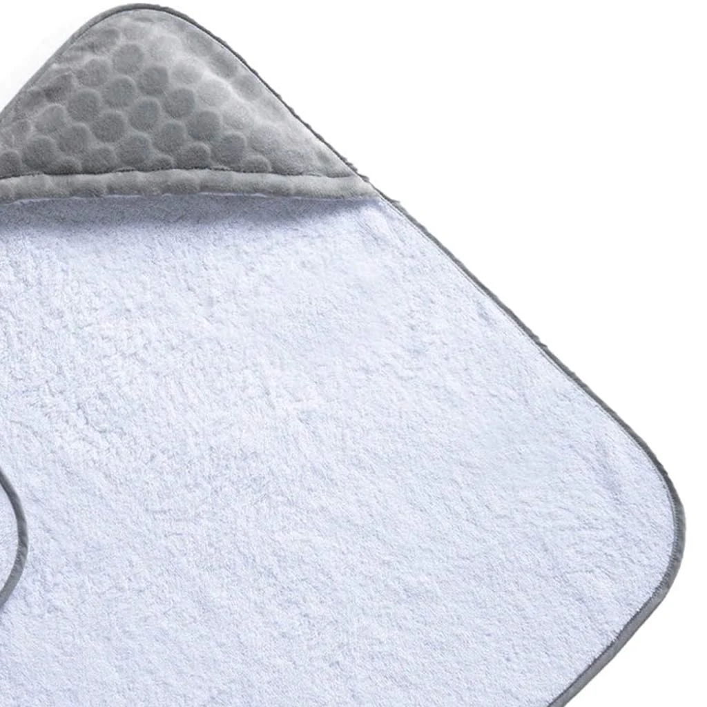 Fred & Noah Marshmallow Hooded Towel - Grey - Image 2
