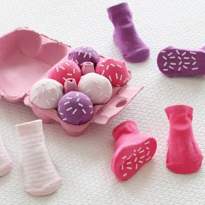 Ice Cream Baby Socks Eggbox Gift Set - Pink