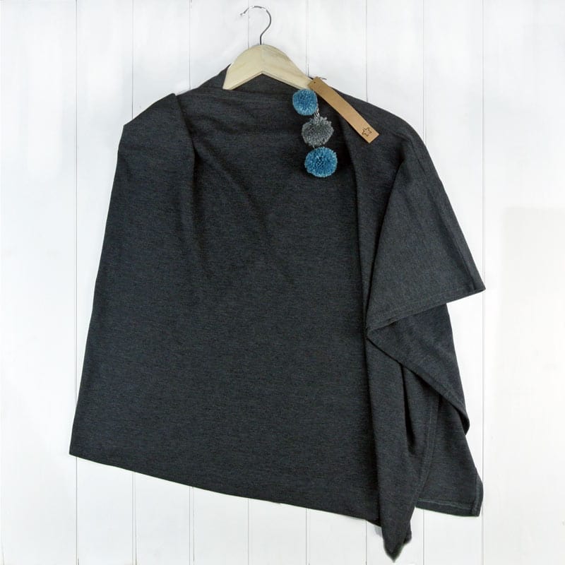 Lil Moo Breastfeeding Poncho Blanket - Grey