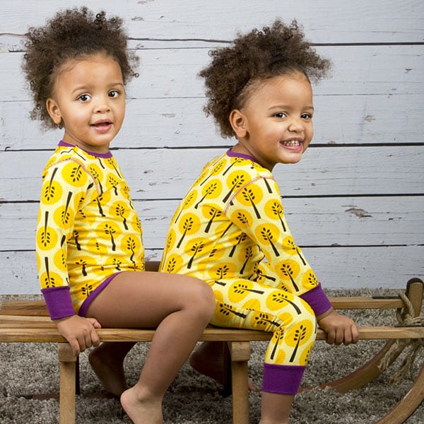 Maxomorra Yellow Trees Unisex Bodysuit - Image 2