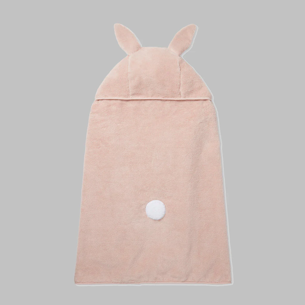 Mori Hooded Pink Bunny Baby Bath Towel - Image 3