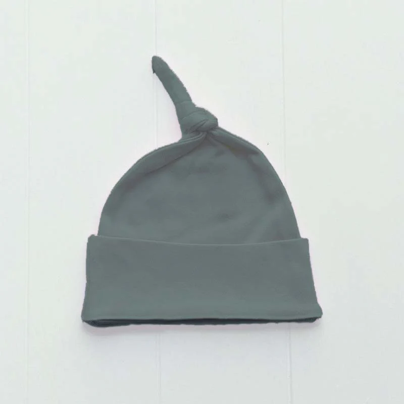 Newborn Baby Grey Knotted Hat