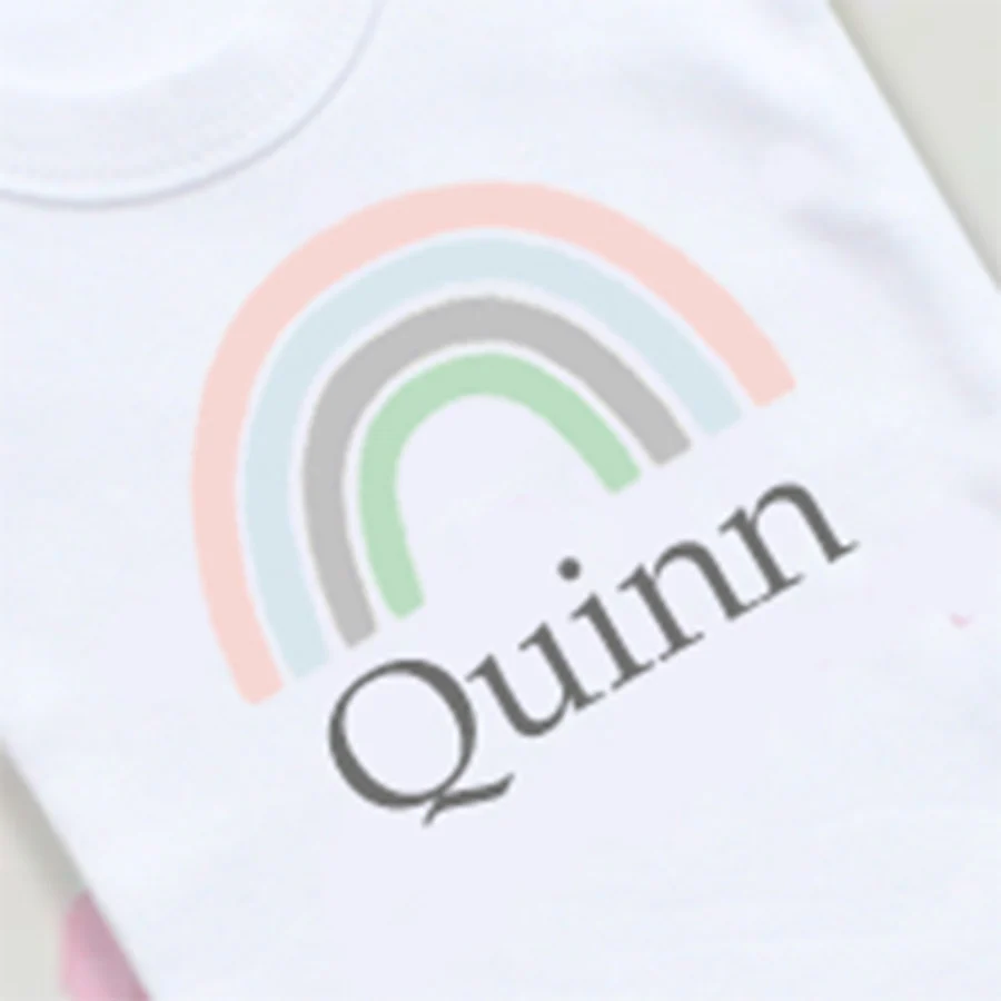 Pastel Rainbow Personalise Baby Bodysuit - 0-3 months - Image 2