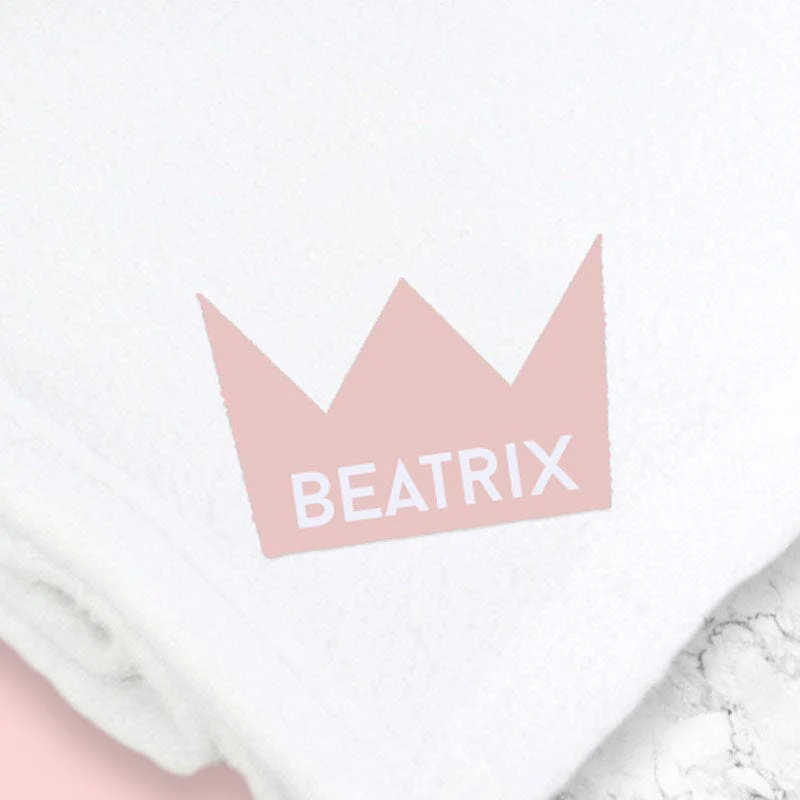 Personalise Pink Crown Cotton Blanket - Image 2