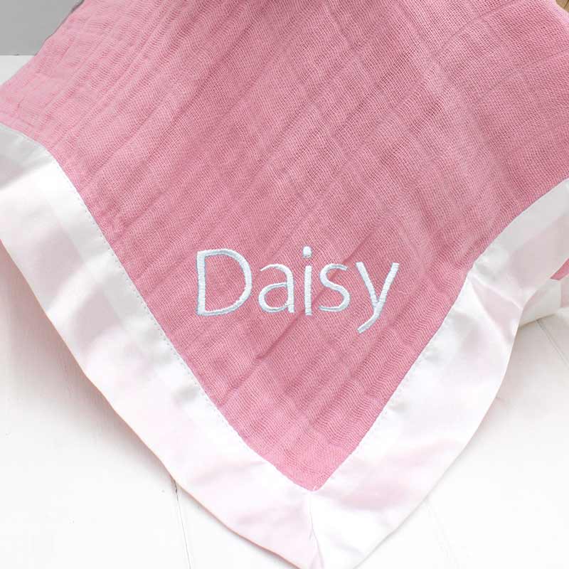 Personalised aden + anais Musy Mate Comfort Blanket - Pink - Image 2