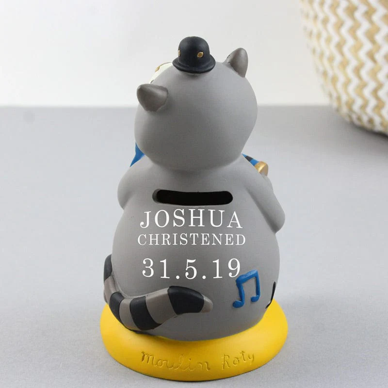 Moulin Roty Personalised Baby Money Box - Cat - Image 3