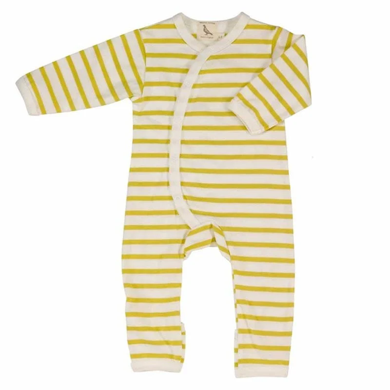 Pigeon Organics Yellow Breton Stripe Romper Suit