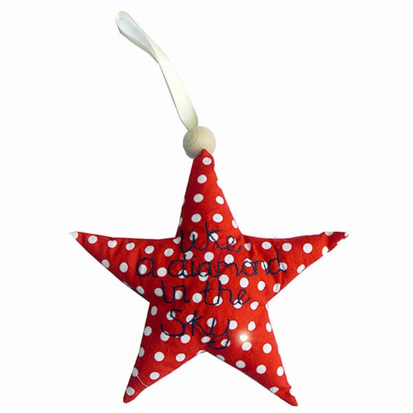 Ratty Tatt Handmade Baby Door Hanger - Red Spotty Star