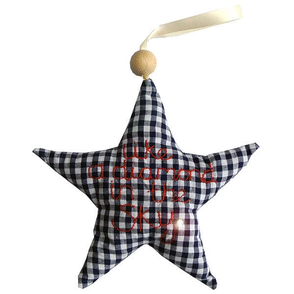 Ratty Tatt Handmade Baby Keepsake Door Hanger - Navy Gingham