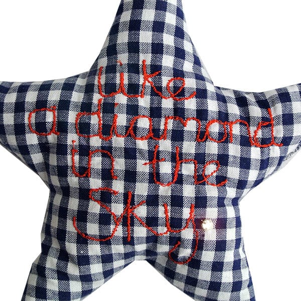 Ratty Tatt Handmade Baby Keepsake Door Hanger - Navy Gingham - Image 2