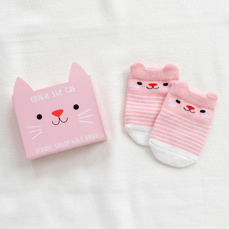 Rex London Cookie The Cat Pink Baby Socks