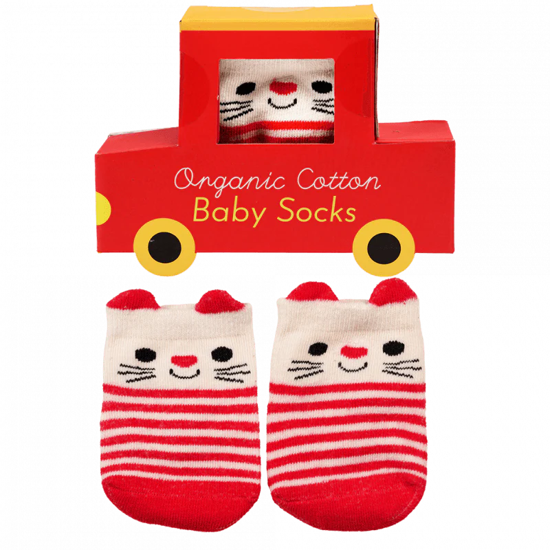 Rex London Red Cat Baby Socks - Image 3