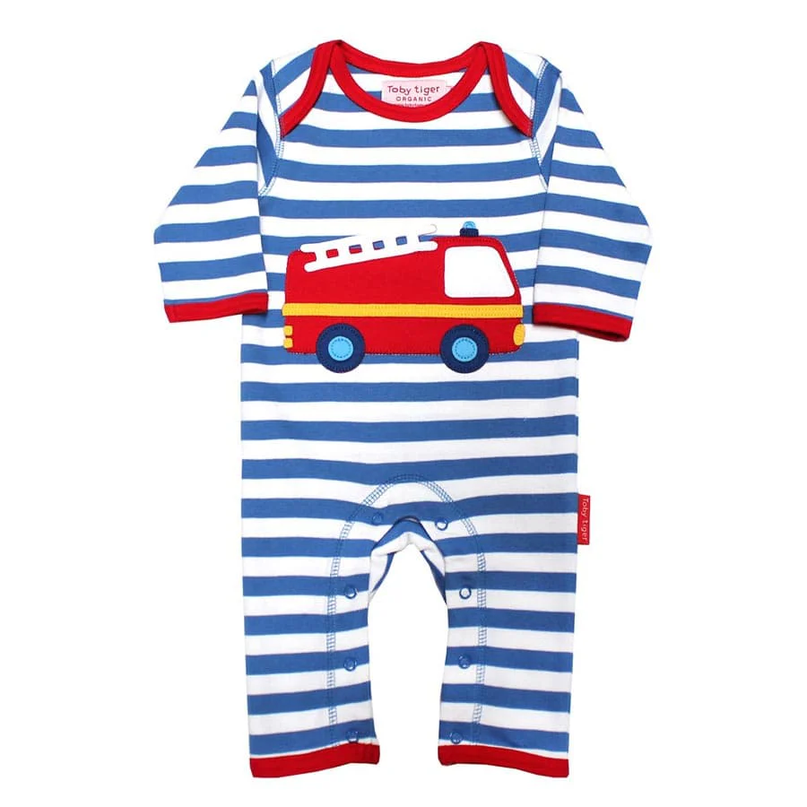 Toby Tiger Boys Fire Engine Sleepsuit