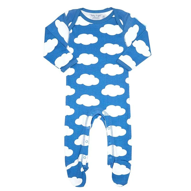 Toby Tiger Cloud print Sleepsuit, Boys