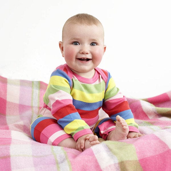 Toby Tiger Multi Bright Pink Stripe Sleepsuit - Image 2