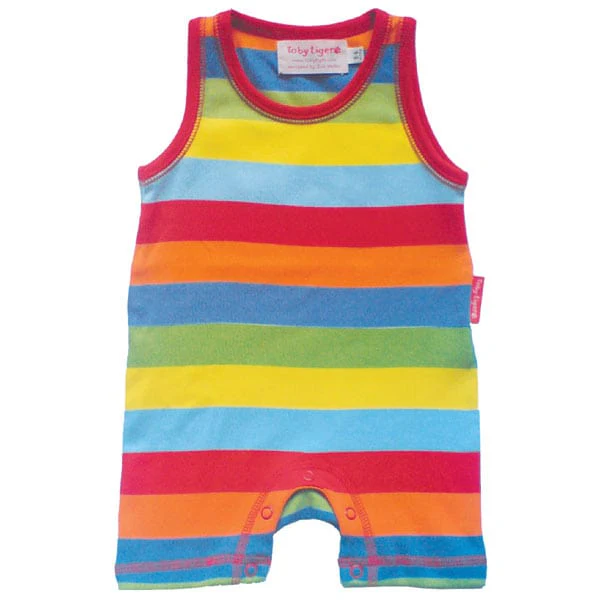Toby Tiger Multi Bright Stripe Romper