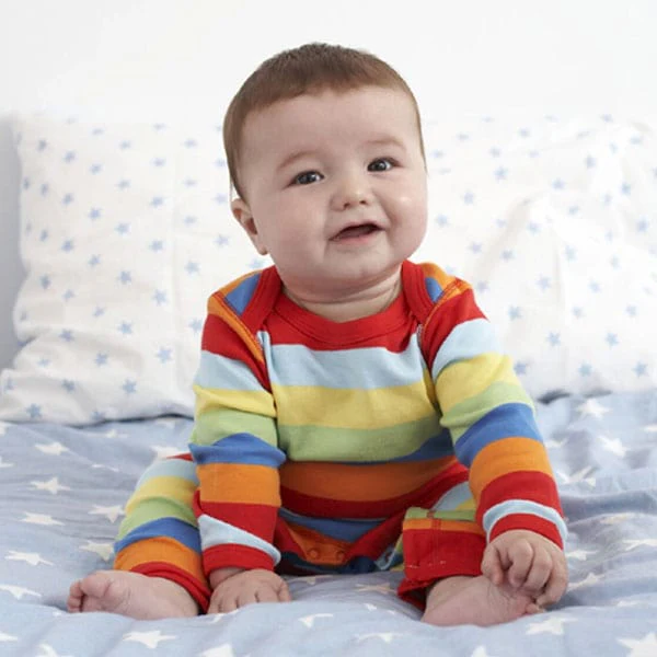 Toby Tiger Multi Bright Stripe Sleepsuit - Image 2