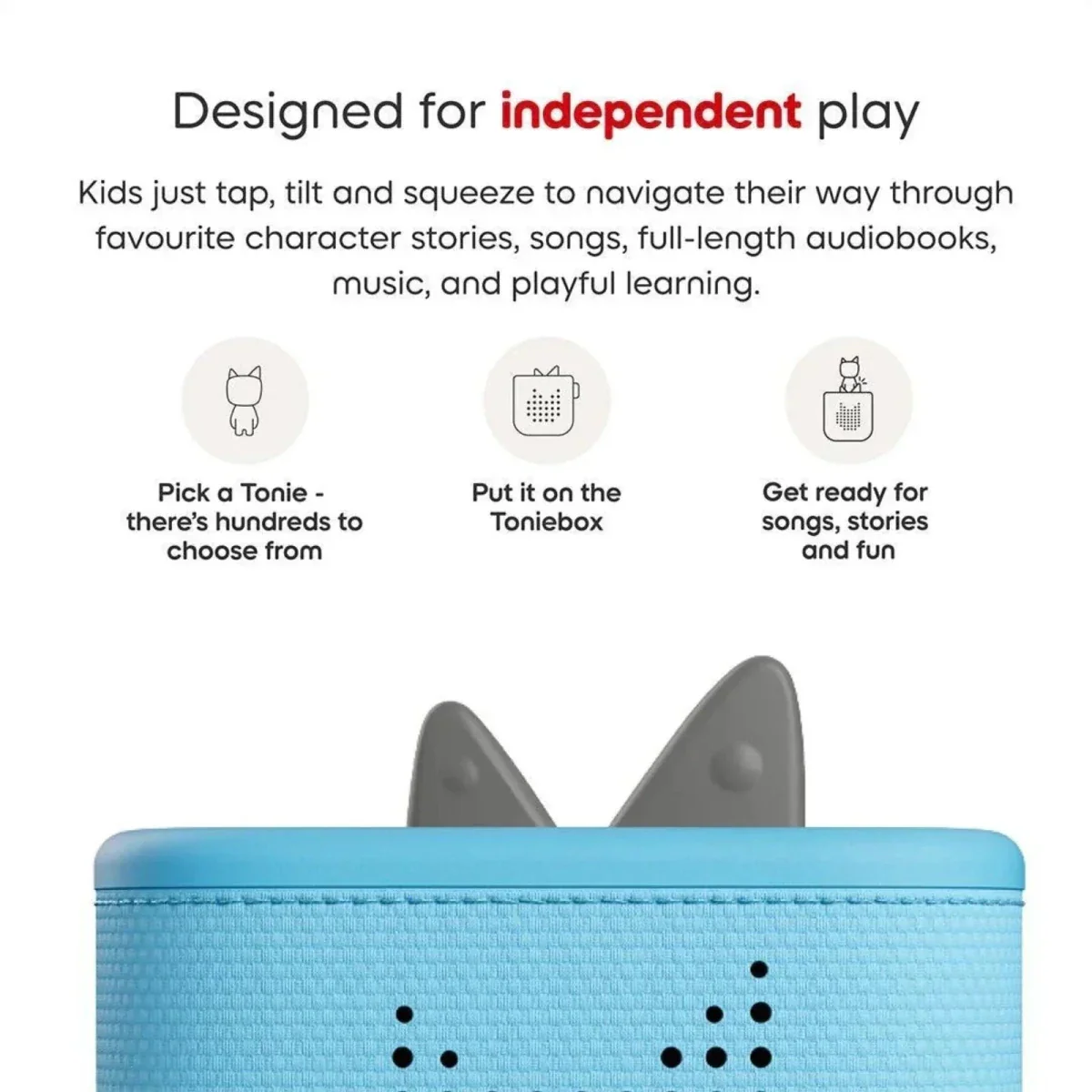 Tonies Toniebox 2 Cloud Starter Set with Creative Tonie Rubie - Sky Blue - Image 6