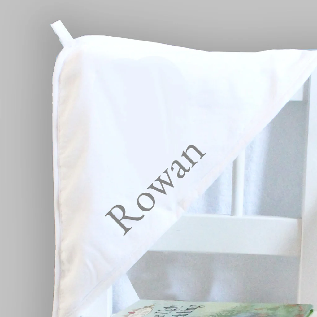White Hooded Baby Towel - Personalise - Image 2