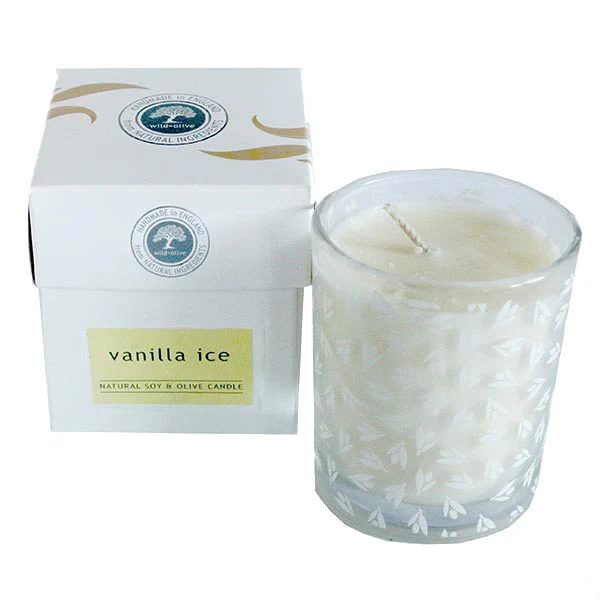 Wild Olive Vanilla Ice Glass Candle