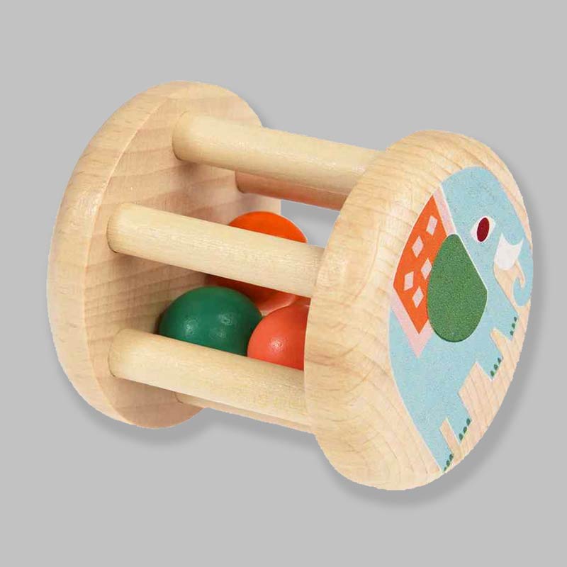 Rex London Wild Wonders Wooden Roller Rattle - Image 2